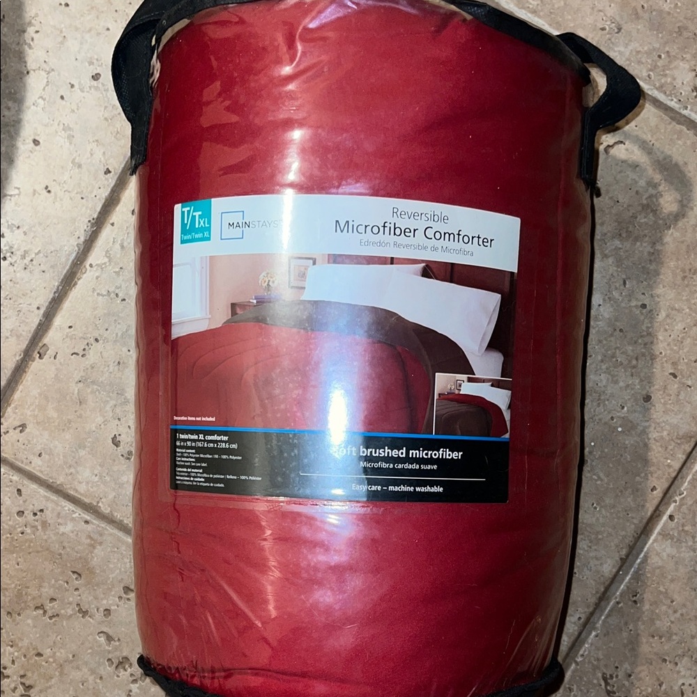 Mainstays Red Brown Reversible Microfiber Twin/Twin XL Comforter